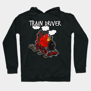 Train Driver Steam Locomotive Rail Enthusiasts (Red) Hoodie